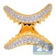 18K Yellow Gold 0.87 ct Diamond Womens Trap Ring
