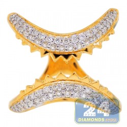 18K Yellow Gold 0.87 ct Diamond Womens Trap Ring
