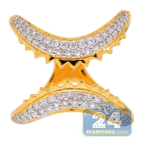 18K Yellow Gold 0.87 ct Diamond Womens Trap Ring