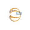 18K Yellow Gold 0.87 ct Diamond Womens Trap Ring