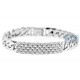 18K White Gold 1.97 ct Diamond Cuban ID Mens Bracelet 8 Inches