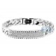 18K White Gold 1.95 ct Diamond Cuban Link Mens ID Bracelet