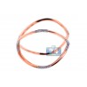 Womens Diamond Cross Cuff Bangle Bracelet 18K Rose Gold 1.00 ct