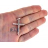 Mens Diamond Latin Cross Religious Pendant 18K Rose Gold 1.04ct