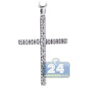 18K White Gold 0.50 ct Diamond Womens Cross Pendant Necklace