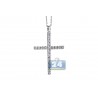Womens Diamond Cross Pendant Necklace 18K White Gold 0.50ct