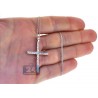 Womens Diamond Cross Pendant Necklace 18K White Gold 0.50ct
