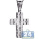 18K White Gold 0.12 ct Diamond Bold Cross Pendant Necklace