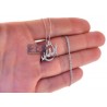 Womens Diamond Allah Pendant Necklace 18K White Gold 0.25ct