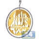 18K Two Tone Gold 0.61 ct Diamond Allah Islamic Round Pendant