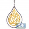 Womens Diamond Moon Islamic Pendant 18K Yellow White Gold 0.57ct