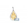 Womens Diamond Moon Islamic Pendant 18K Yellow White Gold 0.57ct