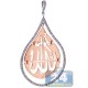 18K Two Tone Gold 0.57 ct Diamond Moon Islamic Drop Pendant