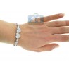Womens Diamond Hearts Anchor Bracelet 14K White Gold 2.30 ct 7"