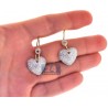 Womens Diamond Heart Dangle Earrings 14K Yellow Gold 3.10 ct