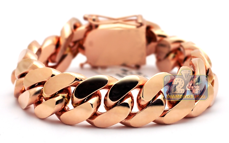 Miami Cuban Link Bracelet 8mm with Unmatched Quality | Lirys Jewelry Rose / 14kt Gold / 9.5 (2XL)