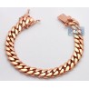 14K Rose Gold Miami Cuban Link Mens Bracelet 10.5 mm 8 Inches