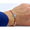 14K Rose Gold Miami Cuban Link Mens Bracelet 10.5 mm 8 Inches