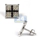 10K White Gold 0.73 ct Black Diamond Cross Mens Stud Earrings