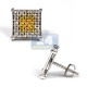 14K White Gold 0.70 ct Yellow Diamond Mens Stud Earrings