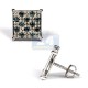 14K White Gold 0.70 ct Blue Diamond Mens Stud Earrings