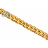 Italian 14K Yellow Gold Puff Cuban Curb Link Mens Chain 7.3mm
