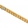Italian 14K Yellow Gold Hollow Curb Link Mens Chain 8 mm
