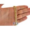 Italian 14K Yellow Gold Hollow Curb Link Mens Chain 8 mm