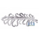 14K White Gold 1.24 ct Diamond Flower Womens Bangle Bracelet