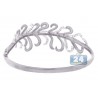 Womens Diamond Flower Bangle Bracelet 14K White Gold 1.24 Carat