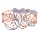 14K Rose Gold 6.24 ct Diamond Womens Openwork Bangle Bracelet