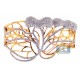 14K Yellow Gold 6.24 ct Diamond Womens Openwork Bangle Bracelet