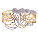 14K Yellow Gold 6.24 ct Diamond Womens Openwork Bangle Bracelet