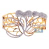 Womens Diamond Open Bangle Bracelet 14K Yellow Gold 6.24 ct 7.75"