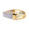 Womens Diamond Wave Bangle Bracelet 18K Yellow Gold 7.51 ct 7.5"
