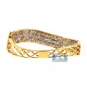 Womens Diamond Wave Bangle Bracelet 18K Yellow Gold 7.51 ct 7.5"