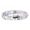 Womens Diamond Filigree Bangle Bracelet 18K White Gold 0.55 ct