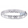 Womens Diamond Filigree Bangle Bracelet 18K White Gold 0.55 ct