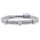18K White Gold 0.61 ct Diamond Womens Braided Bracelet 8 Inch