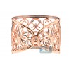 Womens Diamond Filigree Bangle Bracelet 18K Rose Gold 13.05 ct