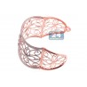 Womens Diamond Filigree Bangle Bracelet 18K Rose Gold 13.05 ct