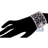 Womens Diamond Filigree Bangle Bracelet 18K Rose Gold 13.05 ct
