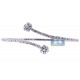 18K White Gold 3.35 ct Diamond Womens Bypass Bangle Bracelet