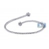 Womens Diamond Bypass Bangle Bracelet 18K White Gold 3.35 ct 8"