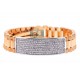18K Two Tone Gold 4.55 ct Diamond Mens ID Bracelet 9 1/2 Inch