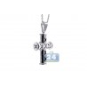 Mens Diamond Cross Pendant Necklace 18K White Gold 2.65ct 18"