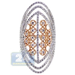 18K White Rose Gold 1.59 ct Diamond Womens Long Ring