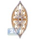 18K Rose Gold 0.84 ct Diamond Womens Long Filigree Ring