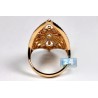 18K Rose Gold 0.84 ct Diamond Womens Long Filigree Ring