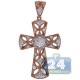 18K Rose Gold 0.58 ct Diamond Openwork Cross Pendant